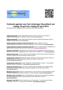 Culturele agenda voor het Limburgse Heuvelland van vrijdag 18