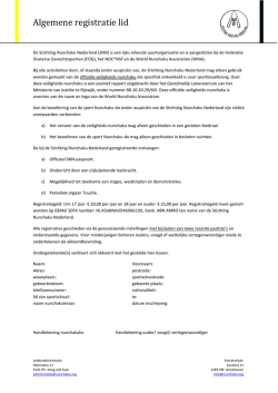 Inschrijfformulier - WNA World Nunchaku Association /SNN Stichting