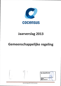 Jaarverslag 2013 Gemeenschappelijke regeling Cocensus