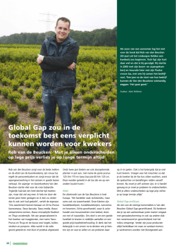 Global Gap zou in de toekomst best eens verplicht kunnen worden