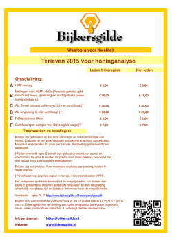 Honinganalyse - Bijkersgilde