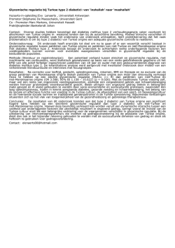 Glycemische regulatie bij Turkse type 2 diabetici: van