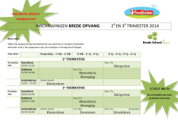 inschrijvingen brede opvang 2 en 3 trimester 2014