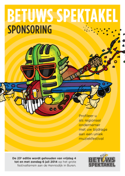 Download hier de Sponsor Brochure 2014