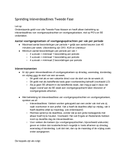 Spreiding Inleverdeadlines Tweede Fase