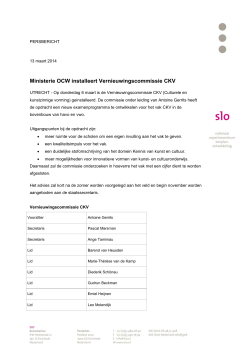 Persbericht Vernieuwingscommissie CKV