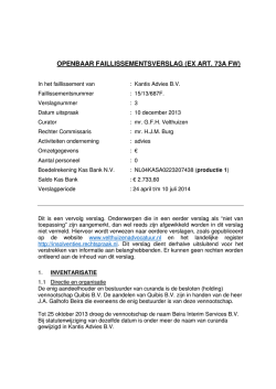 OPENBAAR FAILLISSEMENTSVERSLAG (EX ART. 73A FW)
