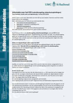 Informatie over het FZO (subsidieregeling