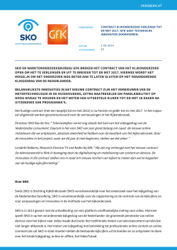Persbericht SKO en GfK contract 2014-1017