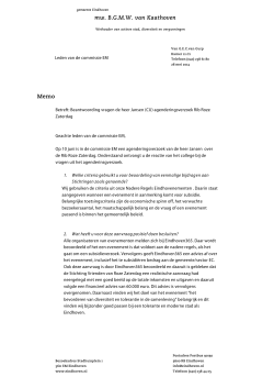 Memo wethouder Van Kaathoven agenderingsverzoek RIB roze