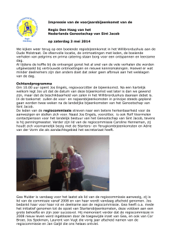 Voorjaarsbijeenkomst 3 mei 2014 - Het Nederlands Genootschap