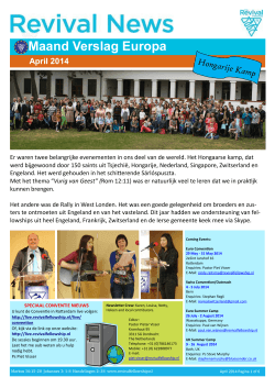 April 2014 Maand Verslag Europa - De Revival Fellowship Nederland