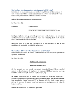 Een ratio die de marktwaarde van een aandeel