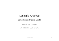 Lexical analysis