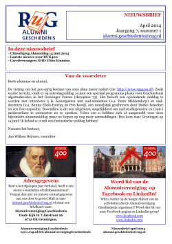 Nieuwsbrief april 2014 - Rijksuniversiteit Groningen