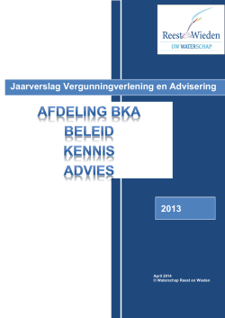 Jaarverslag Vergunningverlening en Advisering 2013