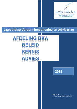 Jaarverslag Vergunningverlening en Advisering 2013