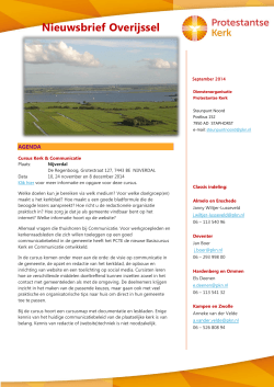 Nieuwsbrief Overijssel (pdf) - Protestantse Kerk in Nederland
