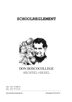 schoolreglement 2014-2015 - Don Bosco College Hechtel