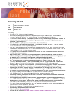 Jaarplanning 2014-2015 - DEN HERTOG systemics