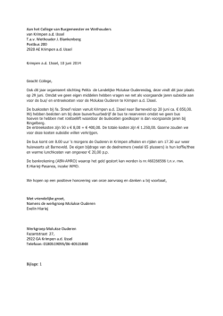 Incidentele projectsubsidie Pelita Landelijke Molukse Ouderendag