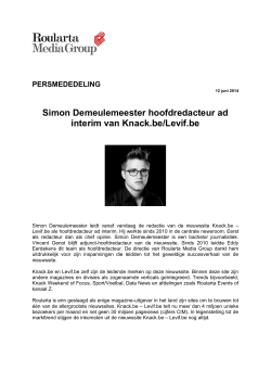 Simon Demeulemeester hoofdredacteur ad interim van Knack