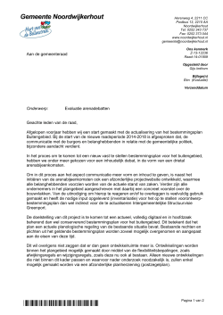 brief ad raad - Gemeente Noordwijkerhout