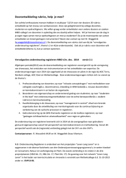 Doorontwikkeling rubrics, help je mee?