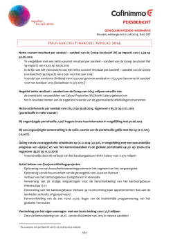 halfjaarlijks financieel verslag 2014