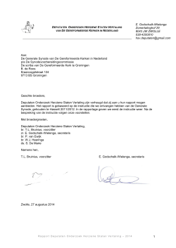 Rapport Deputaten onderzoek Herziene Statenvertaling
