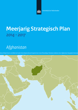Meerjarig Strategisch Plan Afghanistan 2014 - 2017