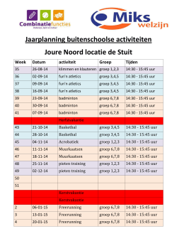 Programma naschools aanbod Dinsdag