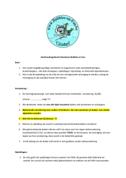 Huishoudelijke reglement - PADI Diveteam | Bubbles en Fun
