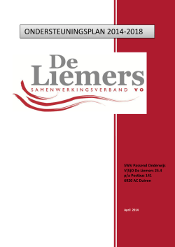 een ondersteuningsplan - Samenwerkingsverband De Liemers