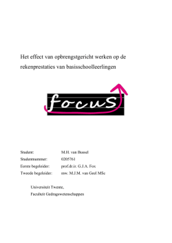 Het effect van opbrengstgericht werken op de rekenprestaties van
