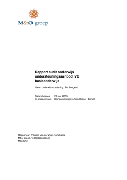 IVO_Rapport ondersteuningsprofiel