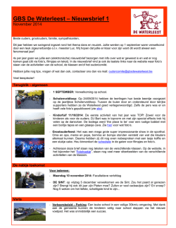 Nieuwsbrief november 2014 - GBS De Waterleest Eppegem
