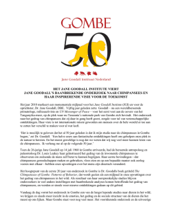 Gombe 50 - Jane Goodall Instituut Nederland