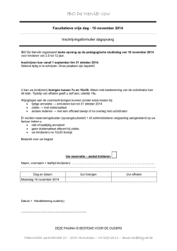 Inschrijvingsformulier pedagogische studiedag 10