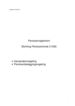 Pensioenreglement Stichting Pensioenfonds C1000