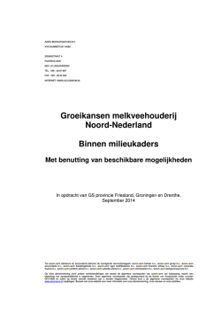 Groeikansen melkveehouderij Noord-Nederland