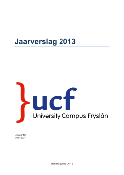 Jaarverslag 2013 - University Campus Fryslân