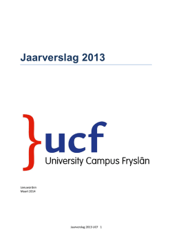 Jaarverslag 2013 - University Campus Frysl&acirc;n