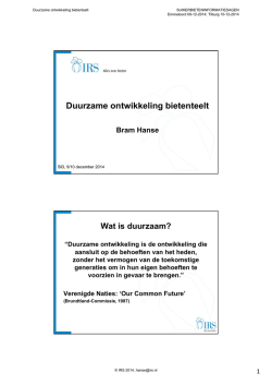 Duurzame ontwikkeling bietenteelt