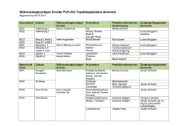 Wijkverpleegkundigen Envida/ POH ZIO Trajektbegeleiders dementie