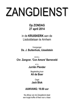 klikken - Zangdiensten in de Kruiskerk