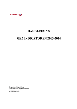 Handleiding GEZ indicatoren 2013-2014