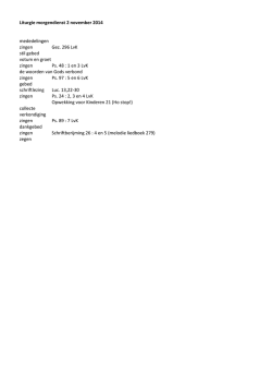 Liturgie morgendienst 2 november 2014 mededelingen zingen Gez
