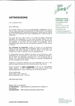 UITNODIGING - WBE Gendringen Bergh