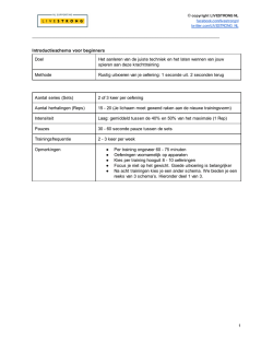 Introductieschema voor beginners Doel Het aanleren